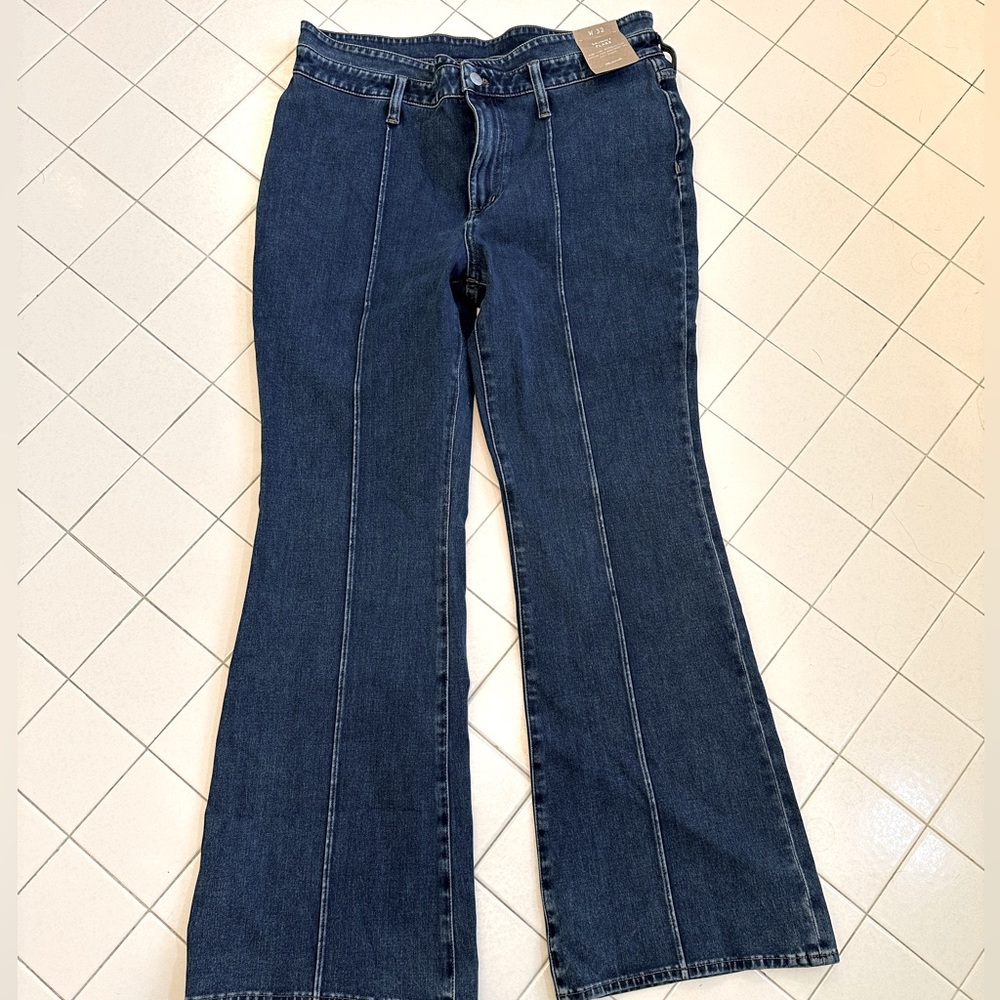 Madewell skinny flare jeans in wainscot wash pintuck edit